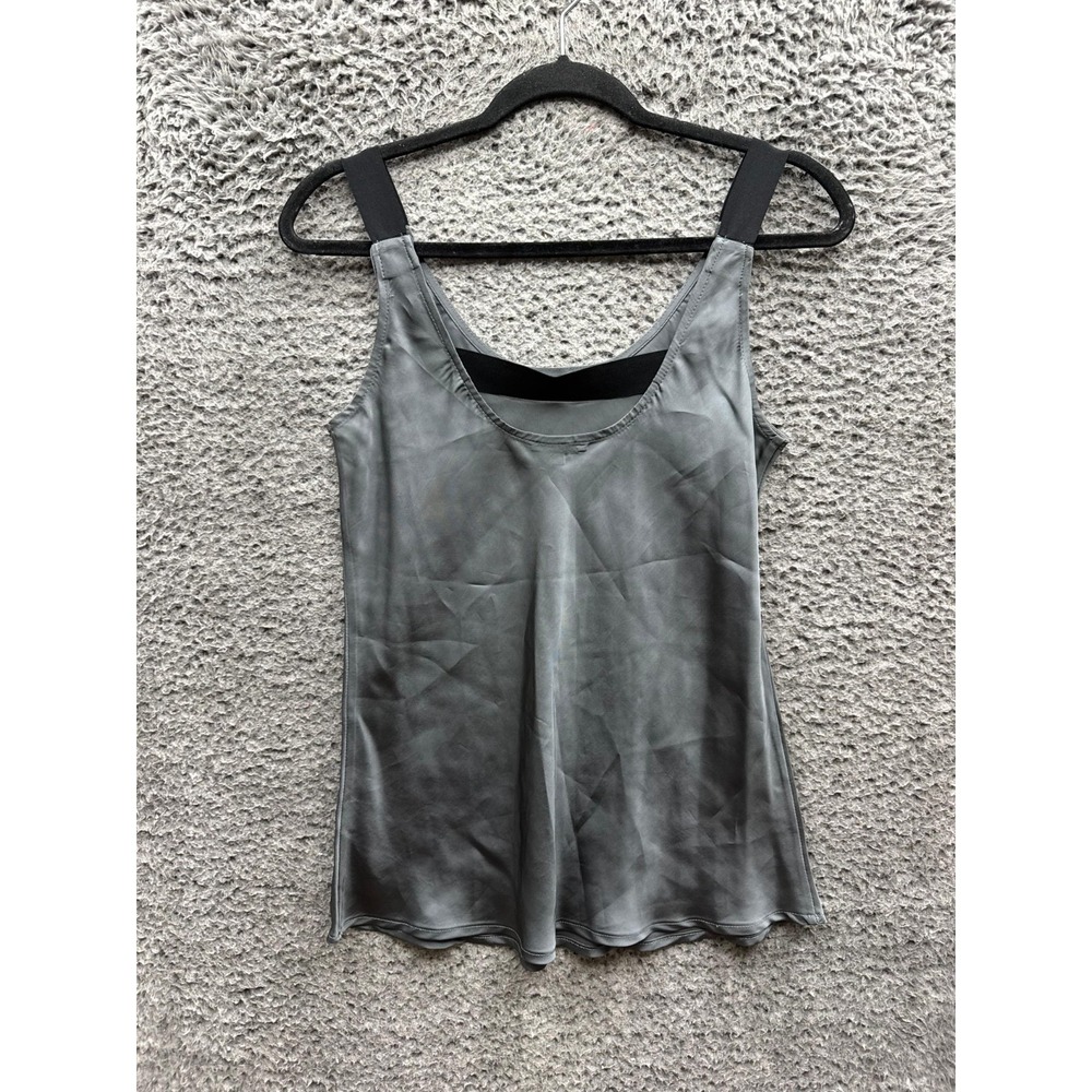 Theory Irea Elastic Strap Sleeveless Camisole Tank Top Dark Gray Womens Size M